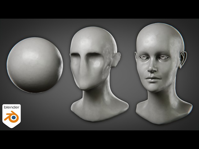 Part 1: How to Sculpt a Female Head for Beginners (Blender Tutorial)