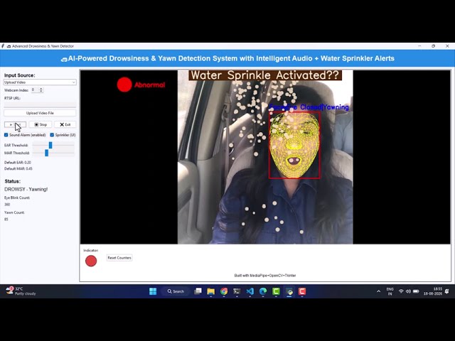 🚗😴 Driver Drowsiness Detection System | Fatigue Monitoring Using AI | MediaPipe + Python + Tkinter