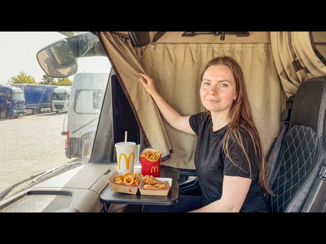 Lady Trucker Routine: See What Work in Europe Looks Like (no talking)
