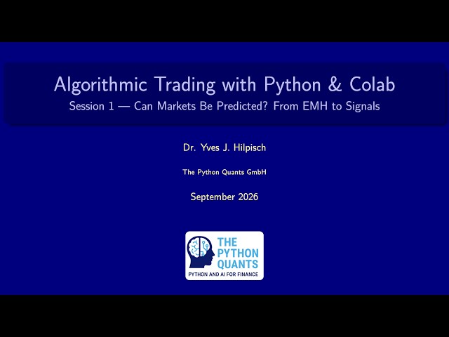 Algorithmic Trading with Python and Google Colab (1)