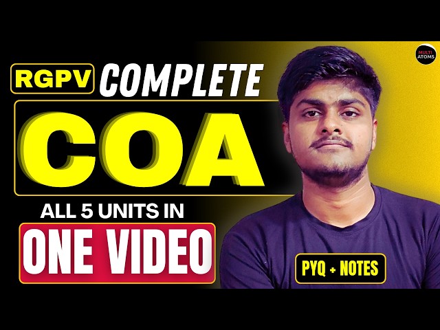 COA All-Units in One-Video | ONE SHOT Computer Organization & Architecture RGPV | RGPV BTech 4th Sem