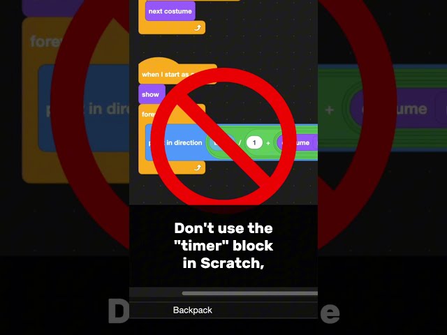 Don't use the timer block in Scratch. #accuracy #improvment #turbowarp #tip