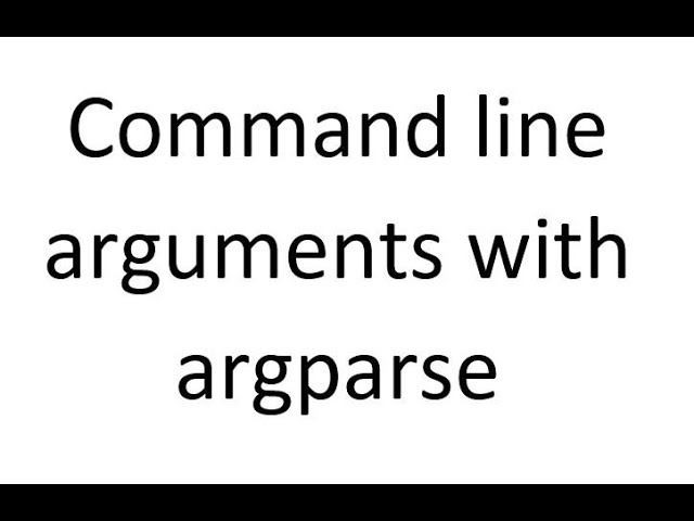 How to use command line arguments for python script using argparse