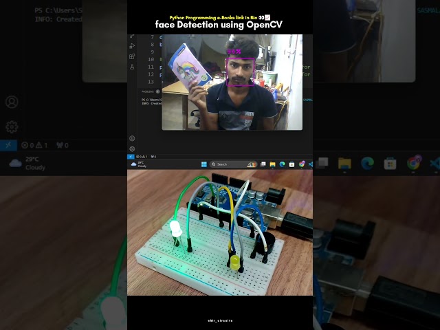 face detection project using arduino and python opencv! #shorts