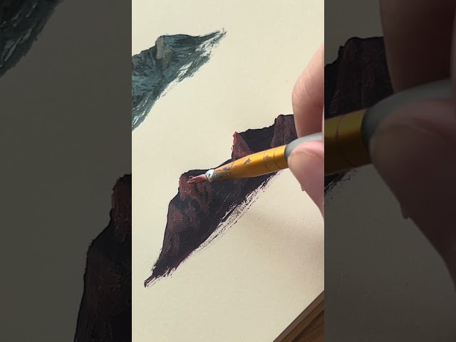 Mountain Painting Tutorial 🌄 #painting #acrylic #arttutorial