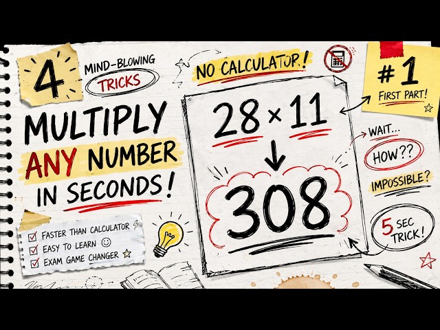 Multiply Any Number in Seconds! 4 Mind-Blowing Math Tricks #mathstricks #vedicmaths