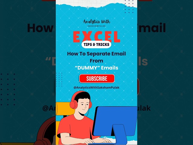 Clean Dummy Emails in Excel ❌ | Smart Formula Trick | learn with @SakshamPulak