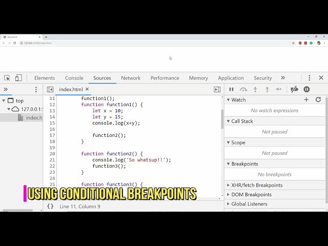 How to find out JavaScript error using Chrome Developer tools