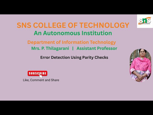 Error Detection Using Parity Checks | Information Coding Techniques | SNS Institutions