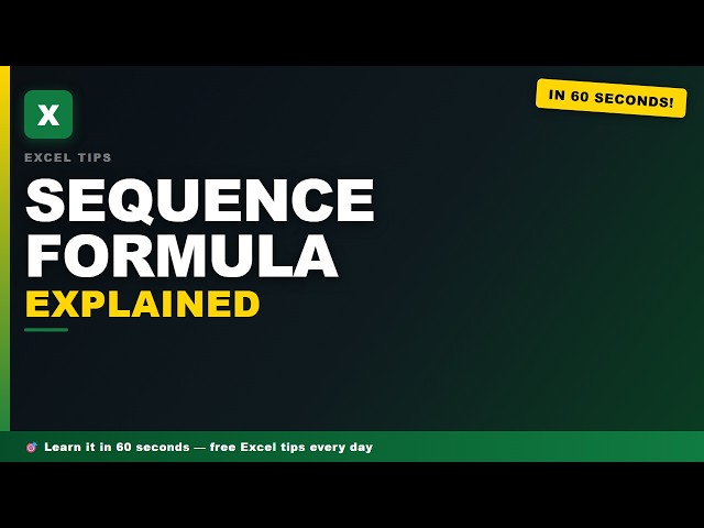 Auto-Number Rows in Excel with SEQUENCE 2025