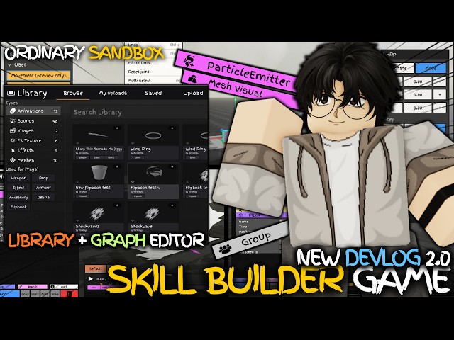 MY UPCOMING SKILL BUILDER + BUILD MODE GAME DEVLOG 2 WITH LIBRARY + GRAPH EDITOR AND MORE SYSTEMS
