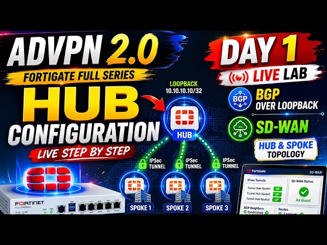 FortiGate ADVPN 2.0 Hub Configuration | Day 1 Complete Deployment Guide