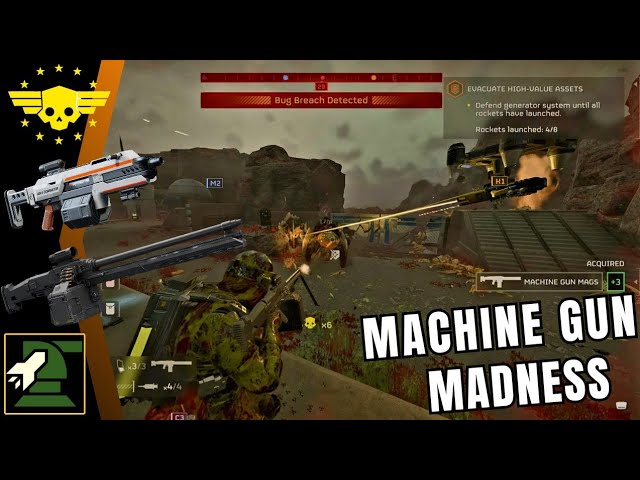 HELLDIVERS 2:Machine Gun & Dominator Gameplay|Super Helldive Difficulty