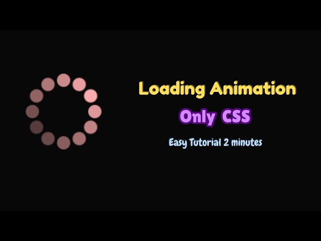Stunning CSS Loading Animation | No JavaScript Needed | No music, No voice |