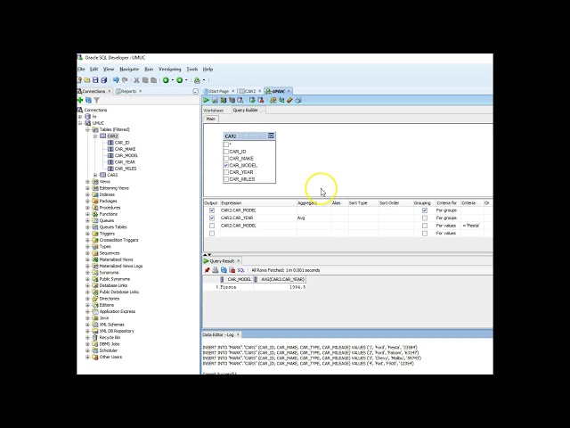 Using Query Worksheet in SQL Developer