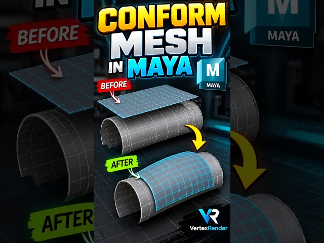 Conform Any Mesh in Maya in Seconds! 🔥 #3dartist #3dmodeling #maya #autodeskmaya #mayatips  #3dtips