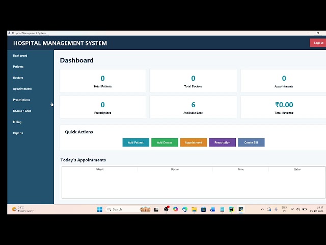 🏥 Hospital Management System Using Python | Python Project for Final Year Students