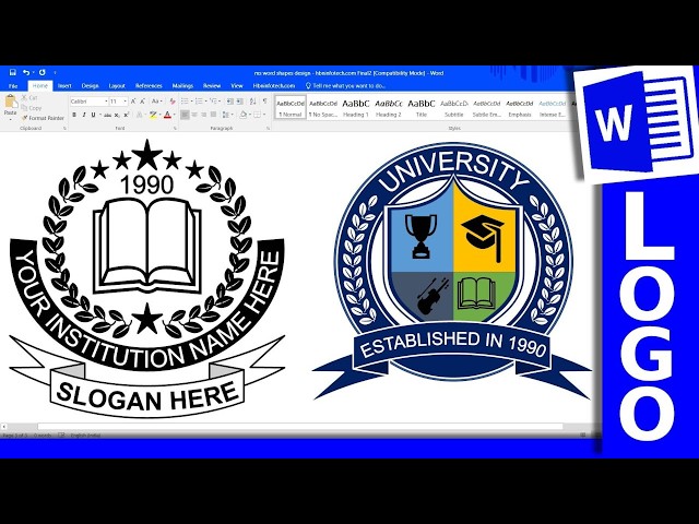 College / School Logo Design in MS Word - Microsoft Word Logo Design Tutorial