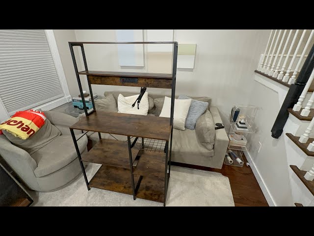 Unboxing & Assembling the SUPERJARE Bakers Rack with Power Outlet