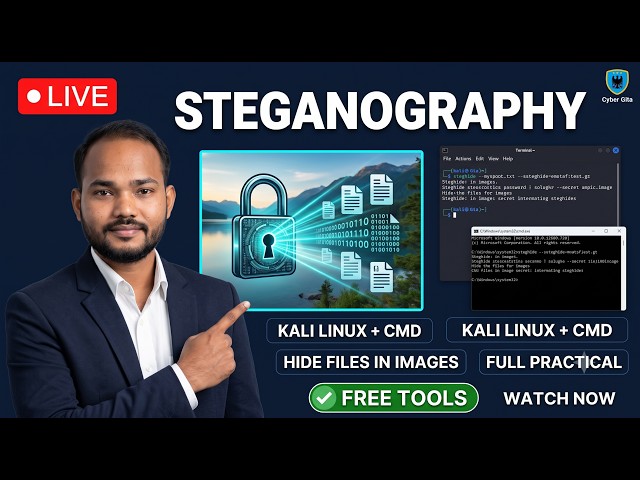 Steganography Full Practical in Kali Linux & CMD | Hide Secret Files in Images | OSINT