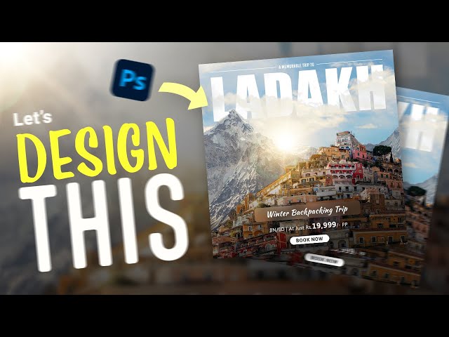 Photoshop Tutorial - Social media post design for a Travel business #graphicdesign