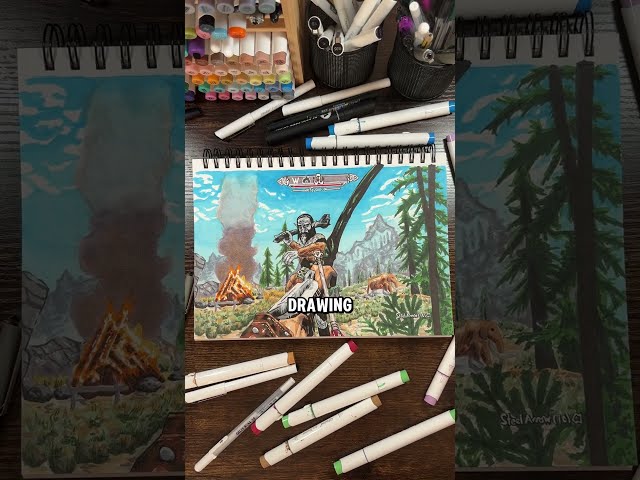 Drawing a Video Game in my Sketchbook!! #art #shorts