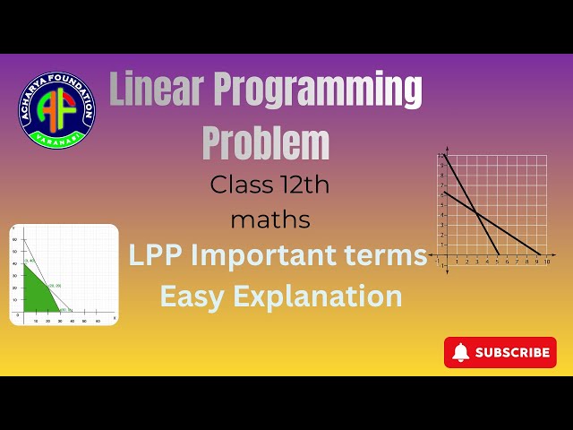 LPP Part-1 | Important Terms & Definitions | Class 12 Maths