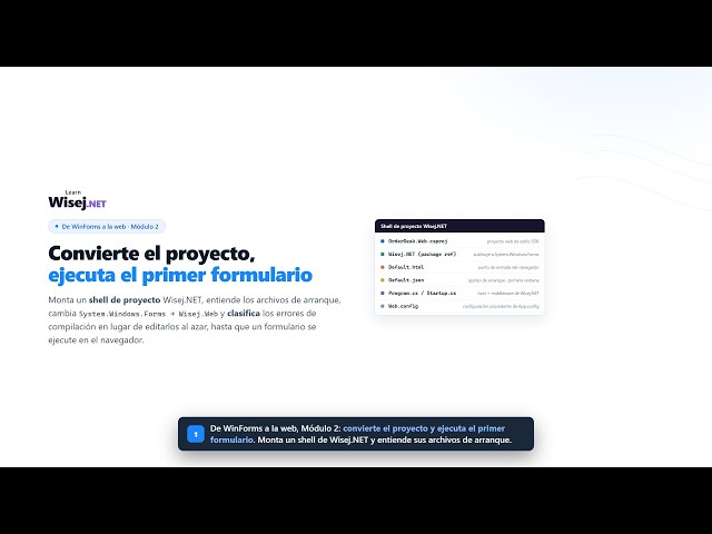 De WinForms a la web - Módulo 2: Portar el primer formulario a un shell de Wisej.NET