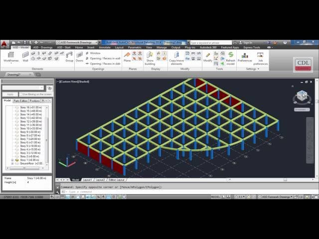 AutoCAD Structural Detailing-ASD Formwork  for Concrete Building 02/03
