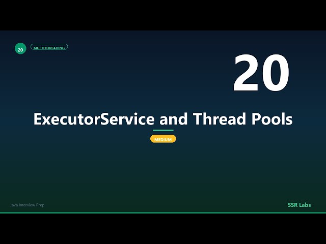 ExecutorService and Thread Pools | Medium | Java Interview Prep #20