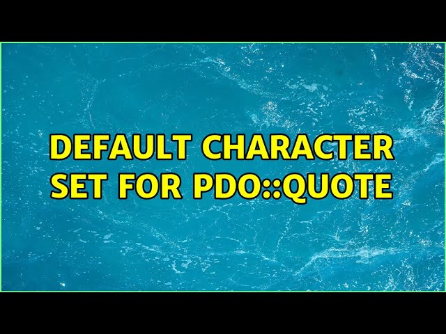 Default character set for PDO::quote