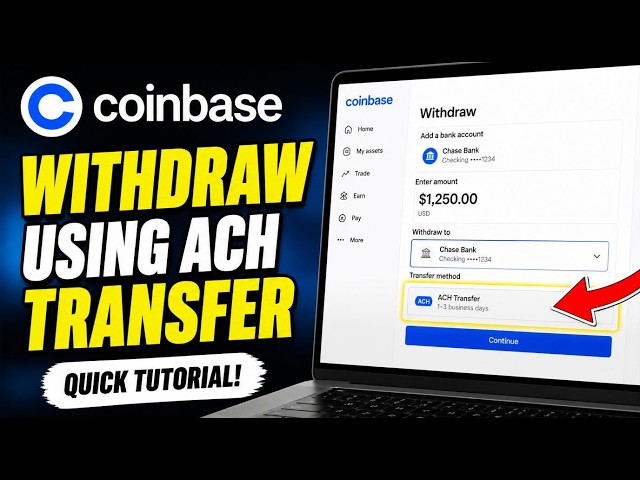 How to withdraw from Coinbase using ACH transfer - Quick Tutorial