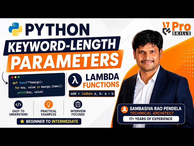 Python Keyword Arguments (kwargs) & Lambda Functions | Python Functions Tutorial for Beginners