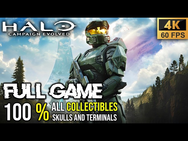 Halo: Campaign Evolved 100% FULL Game Walkthrough - ALL Collectibles, SKULLS & Terminals (4K60fps)
