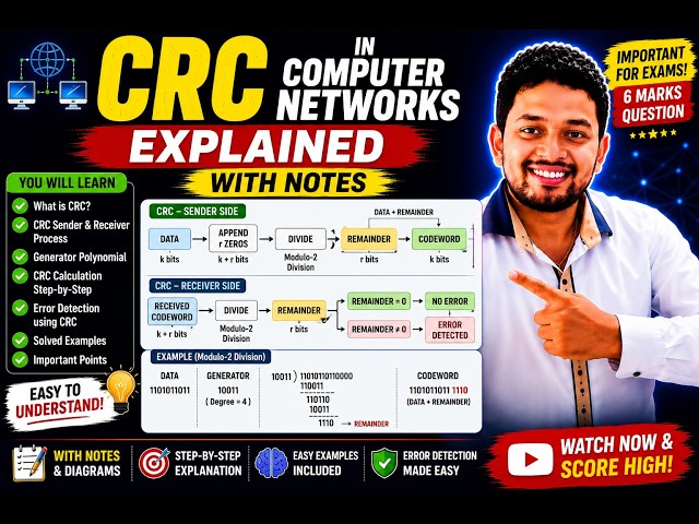 2.3 CRC Made Easy | Error Detection in Computer Networks | With Notes