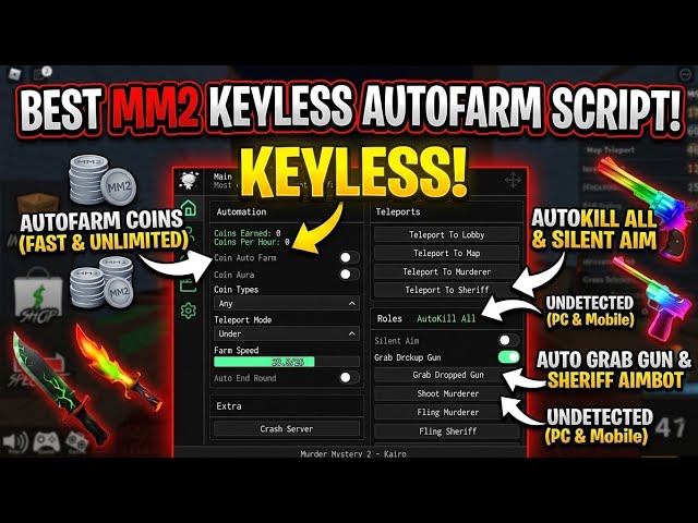 BEST MM2 AUTOFARM KEYLESS SCRIPT! 😱🔥 (AUTOFARM COINS, COIN AURA, GET ALL GODLIES) 👑 [PASTEDROP]