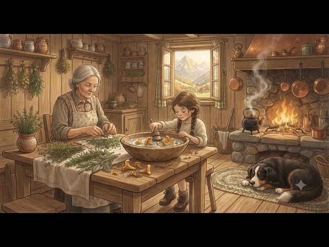 Cozy Swiss Alps Wild Mushroom Stew Ghibli Style Slow Living & Cooking