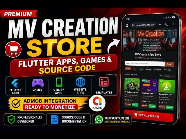 MV Creation Store  Premium Flutter Apps, Games & Source Code with AdMob
