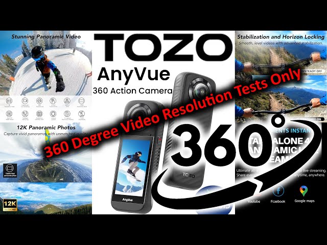 360 Degree Video Portions - TOZO AnyVue 3.0" 360 Action Camera Review 🎥