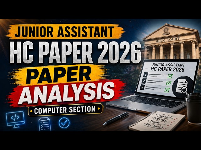 Junior Assistant HC 2026 | We Cracked the Computer Section (Answer Key)
