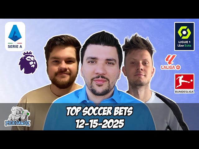 Free Soccer Bets 12/15/25 PickDawgz On the Pitch EPL, LaLiga, Bundesliga, Serie A, Ligue 1 Free Bets