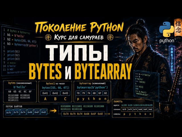 "Поколение Python": Курс для самураев:  Типы bytes и bytearray