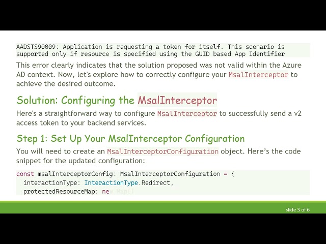 How to Configure msal-angular Interceptor to Send an Access Token to Your Self-Hosted Domain