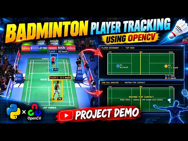 Badminton Player Tracking Using OpenCV | AI Project Demo