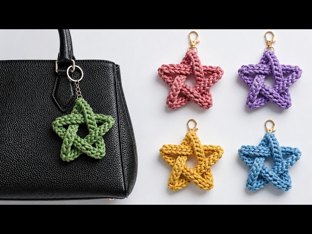 Crochet Star Keychain ✨ Easy Handmade Bag Charm Tutorial 💫 