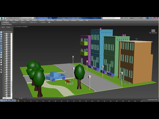 3dsMax Tutorials, Tutorial on Modeling & Texturing a Low Poly City in 3dsmax ( For Beginners )
