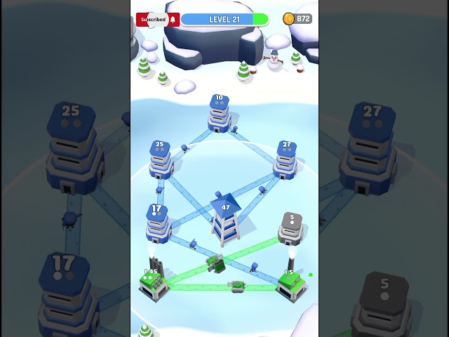 Tower War Level 21 ⚔️ | 2 vs 4 Tower Battle | Master Smart Strategy | Tower War Gameplay