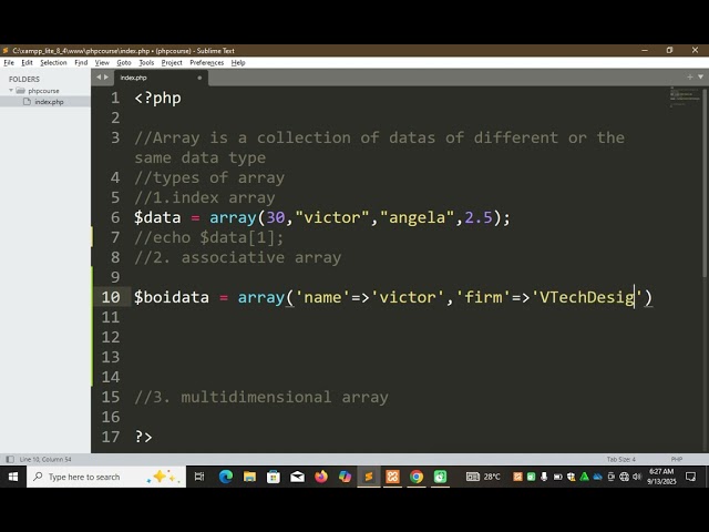 Associate array in php