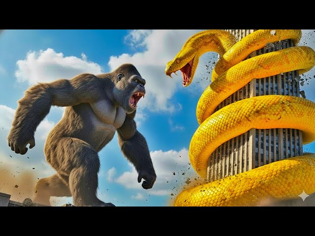 King Kong vs Giant Python 🦍🐍 Epic 3D Monster Battle | Heroic Fight Animation | Who Will Win? 🔥