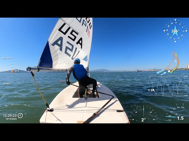 ILCA/Laser pre-start maneuver practice - Circling buoy with crabbing and reversing